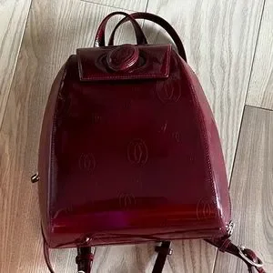 Cartier Rusac Happy Birthday Gold Metal Bordeaux Patent Leather Backpack Cartier | Bags | Cartier Rusac Happy Birthday Gold Metal  main image 4